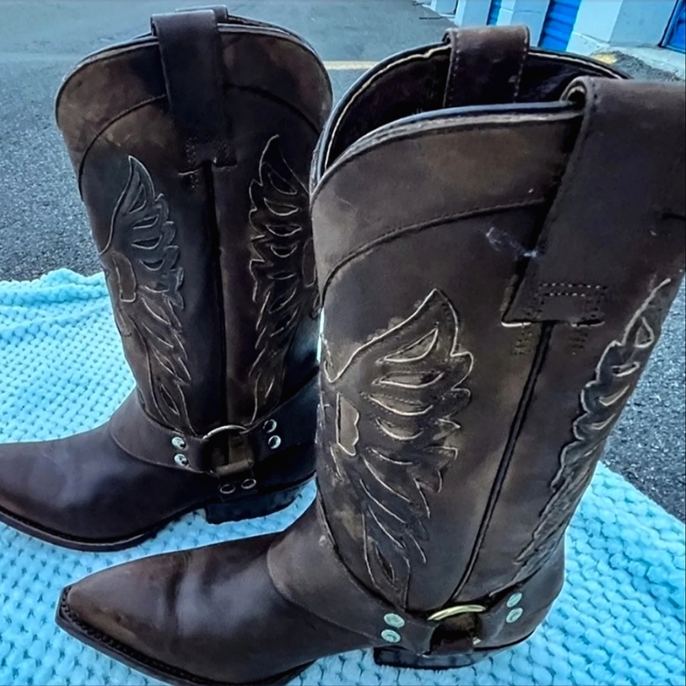 Brown western cowboy boots